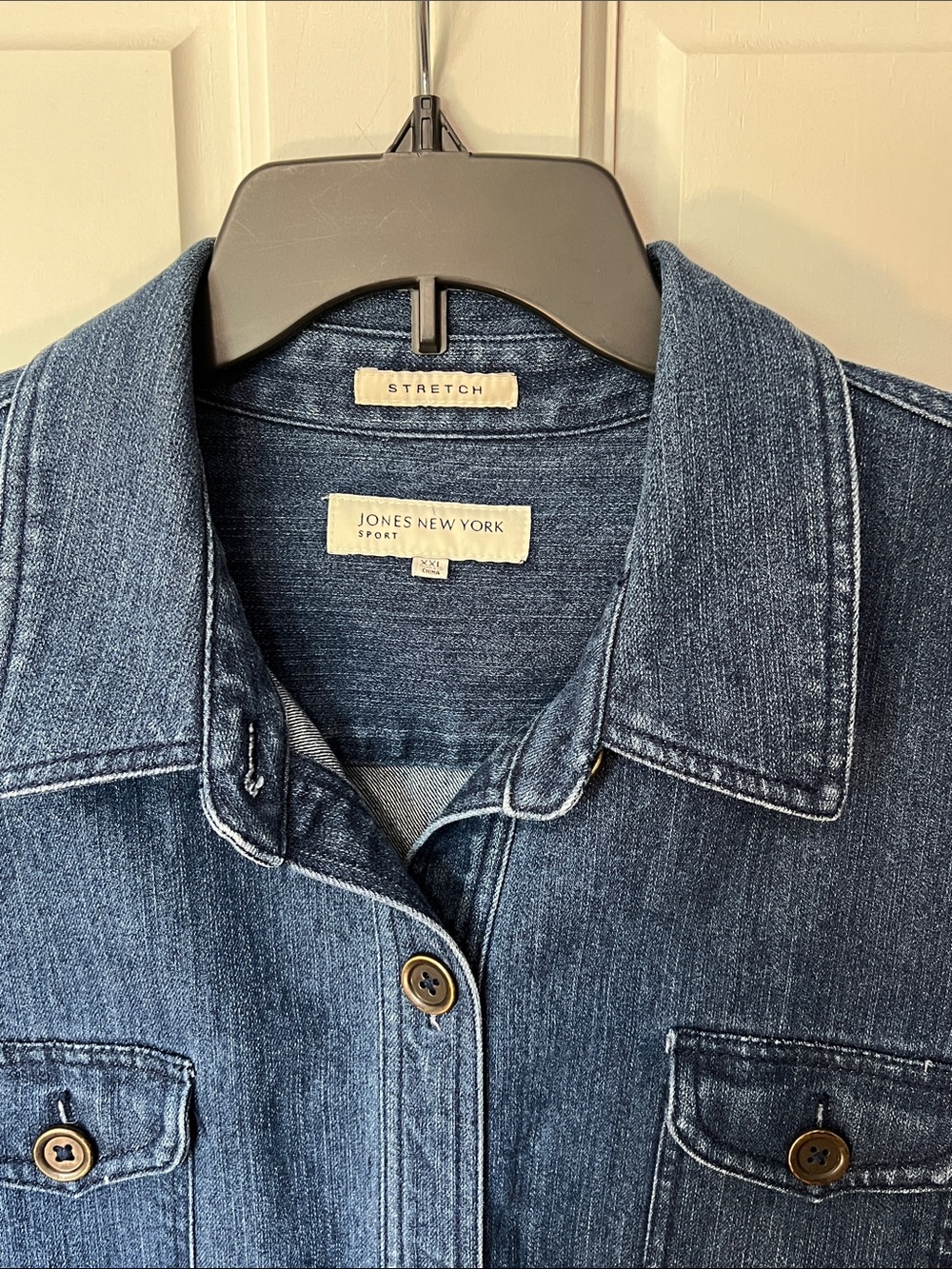 Jones New York Sport Stretch Jean Jacket, dark wash, wos. XXL - Picture 4 of 11